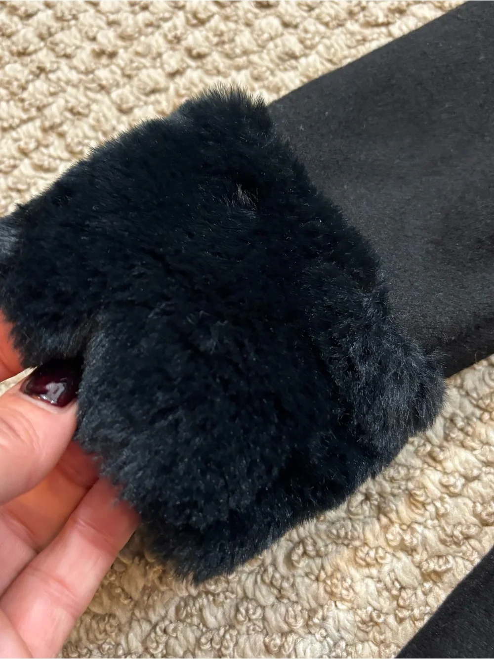Jamie and Jack Girls Black Faux Fur Trim Coat Size 2T